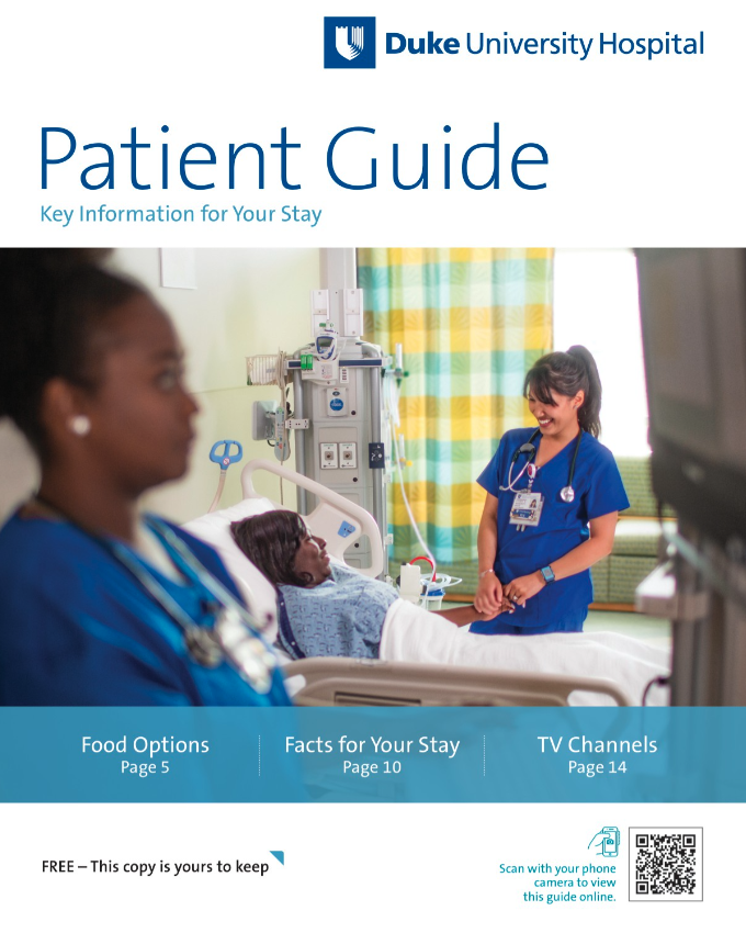 Duke University Hospital patient guide cover